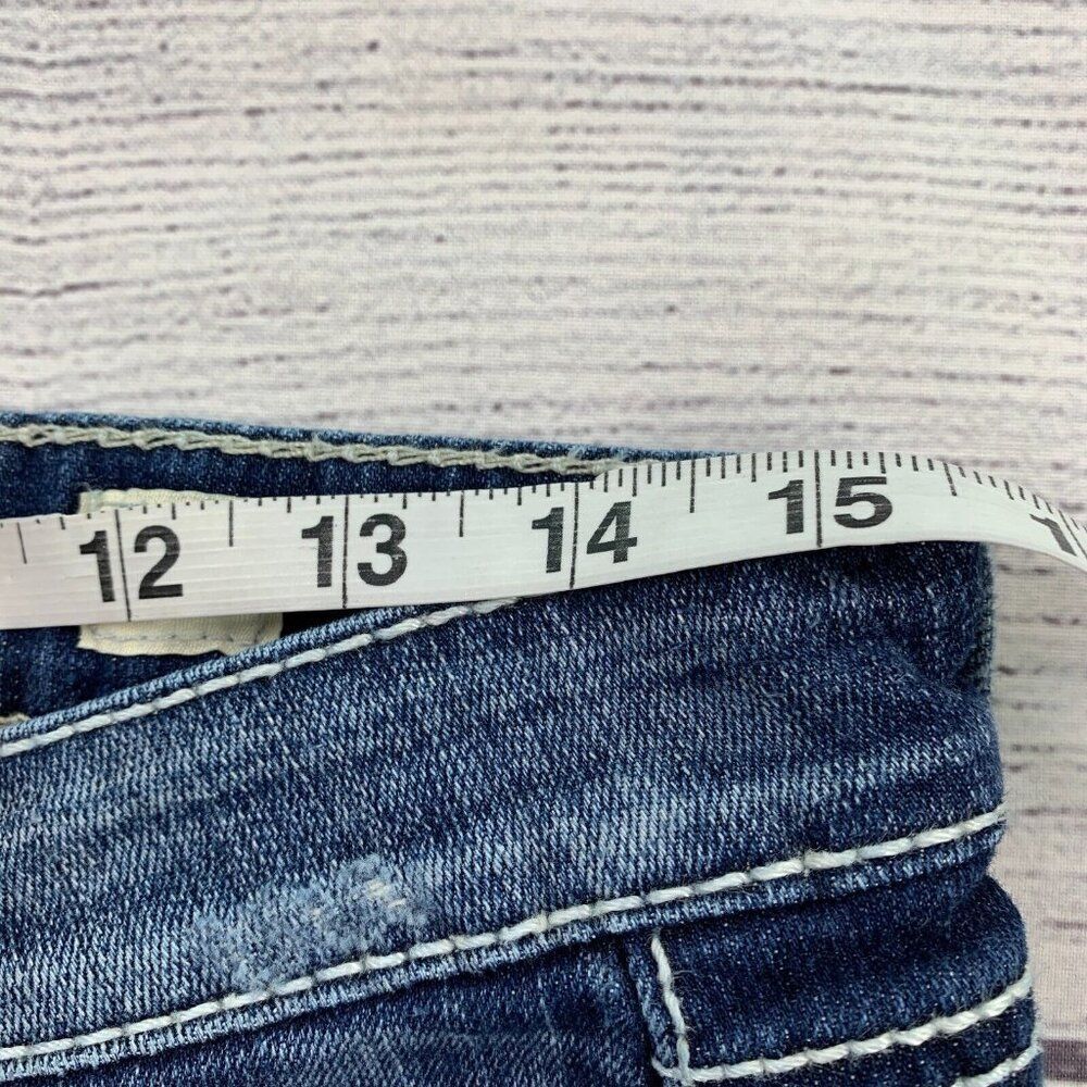 BKE Capri Jeans sz 28 Dark Wash Starlite Low Rise Raw Hem 24" inseam - Picture 3 of 11